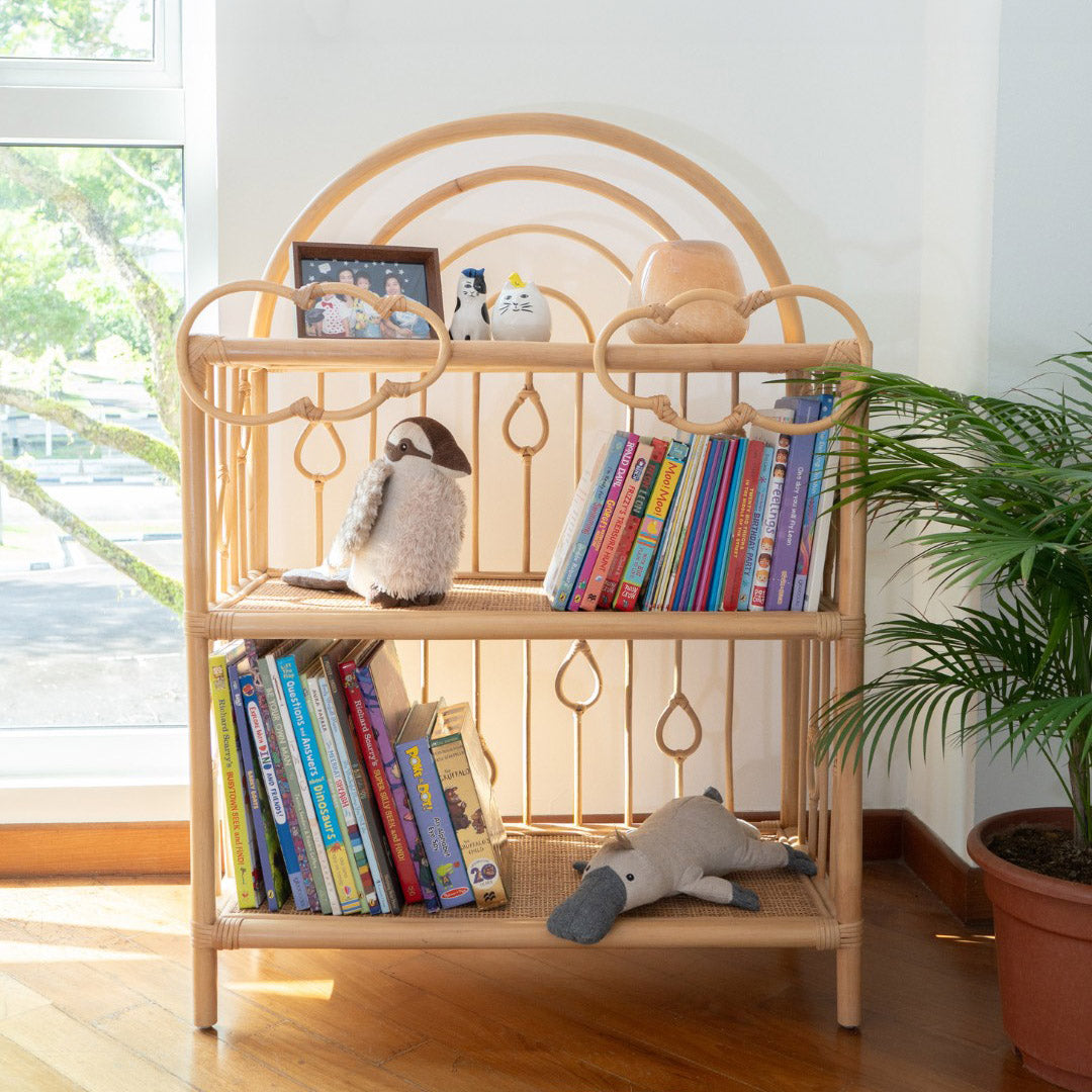 Rattan Shelves | After the Rain Shelf with Books & Toys | Momiji