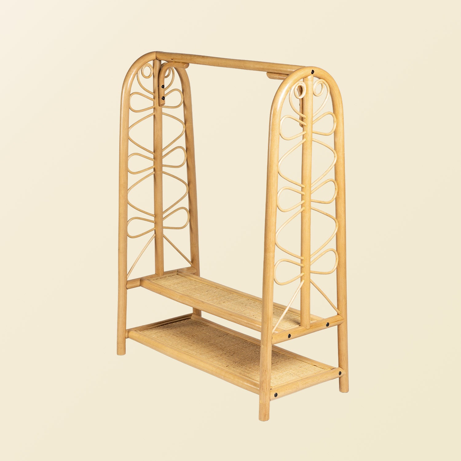 Rattan Racks | Belle Kids Clothing Rack - Natural | Kids Wicker Rack | Full Rack View | MOMIJI