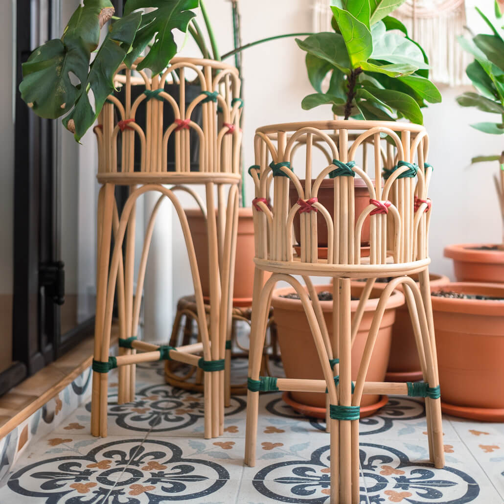 floor plant stands indoor Rattan Plant Stand | Iris Planter