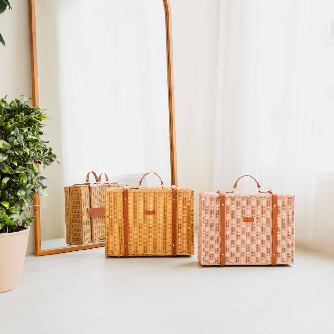 7/15のみREE  RATTAN COMBI BAG Jasmine Suitcase | Rattan Bag | MOMIJI