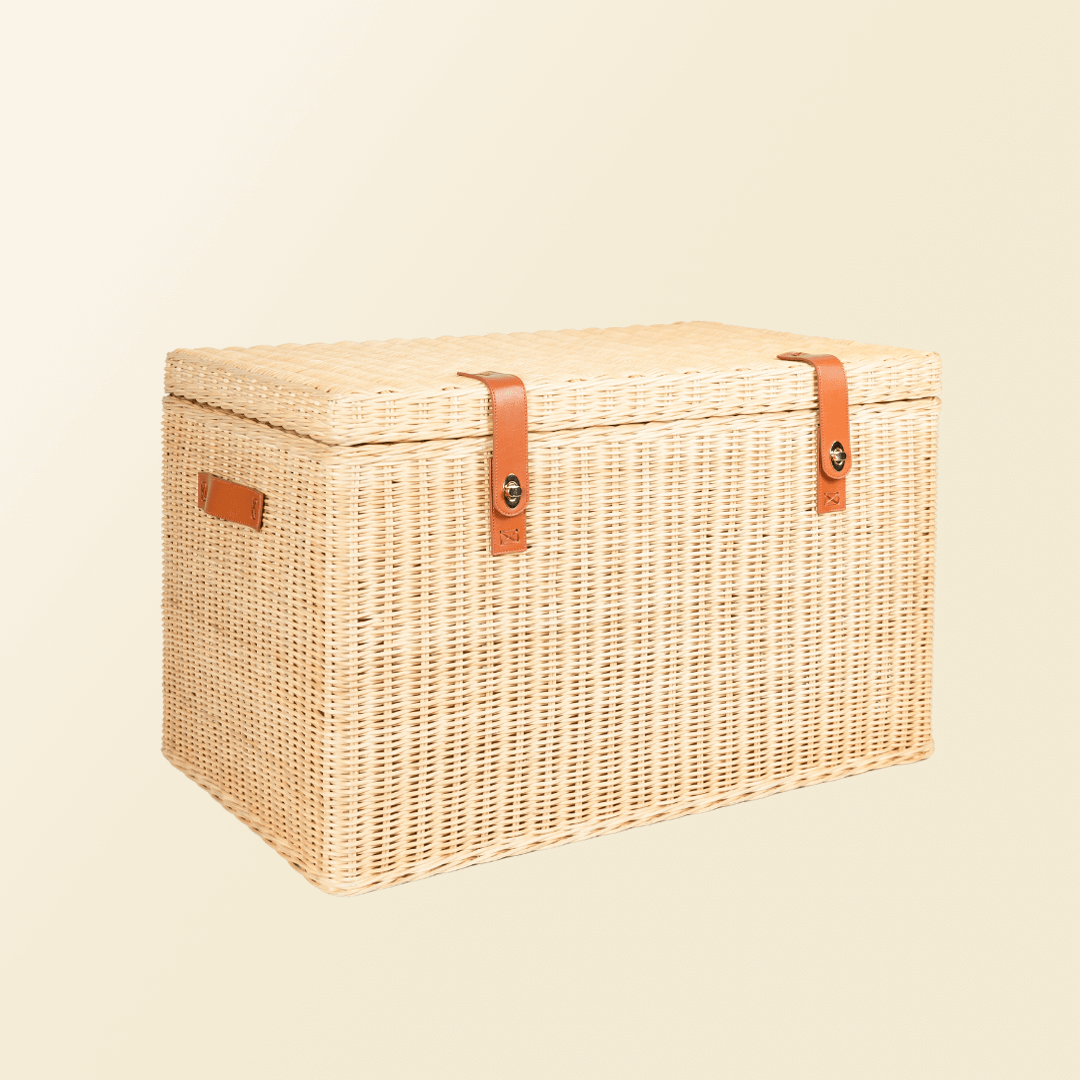 Wicker Trunks | Leon Leather Storage Trunk | MOMIJI