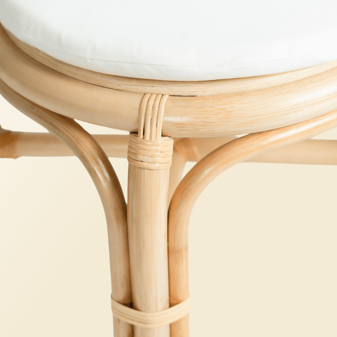 Close up of the carvings on the chair legs of the Quentin Chair by MOMIJI.