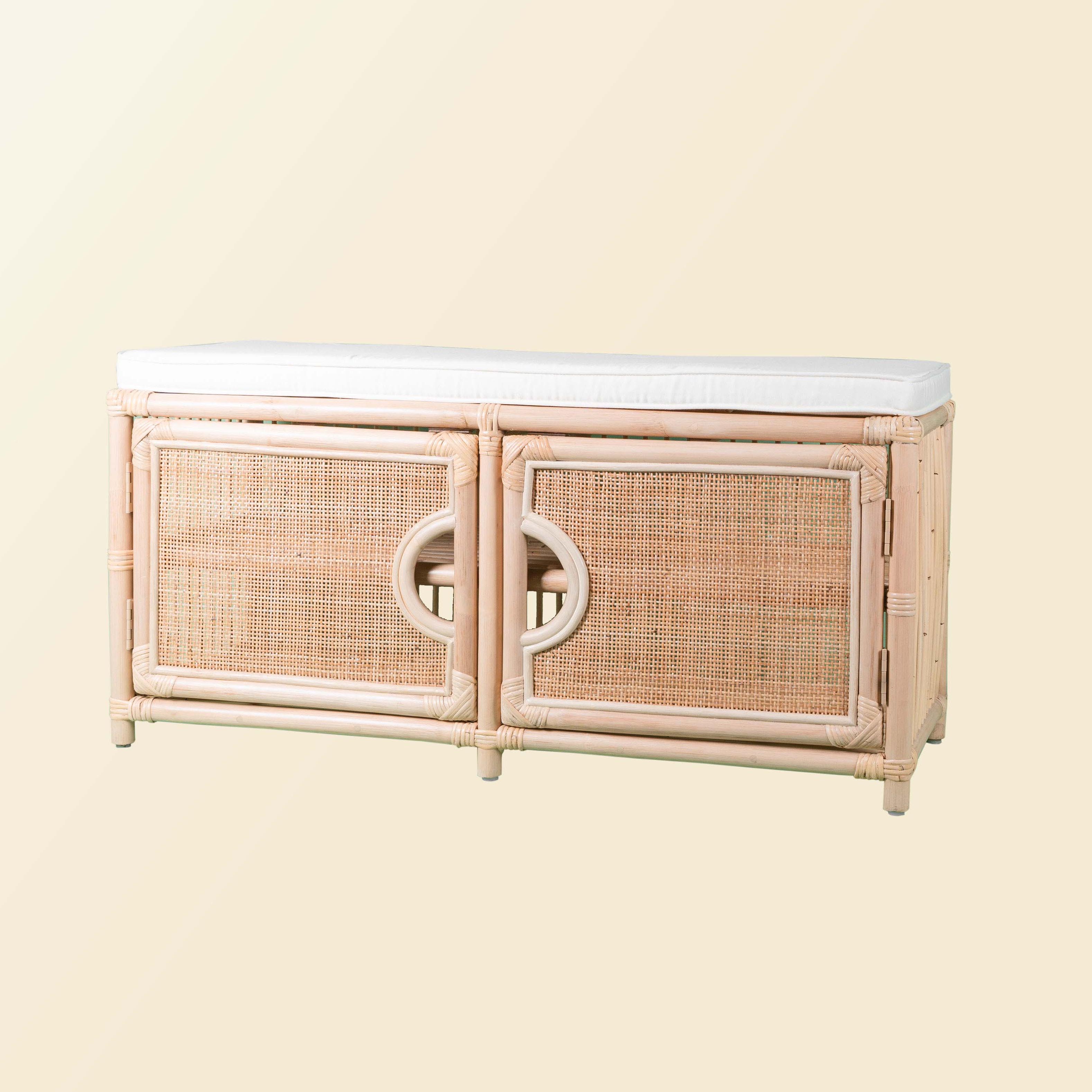 Palma Rattan Shoe Cabinet | Entryway Shoe Storage Bench | MOMIJI