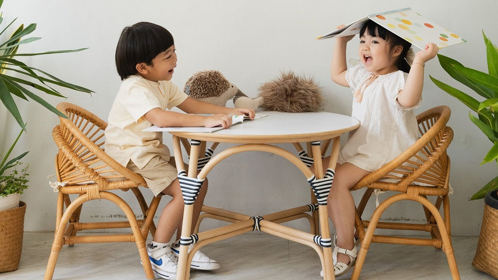 Toddler Charm_ Rattan Toddler Table and Chairs Sets