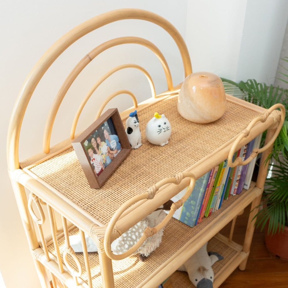 Rattan Shelves | After the Rain Shelf with Books & Toys | Momiji