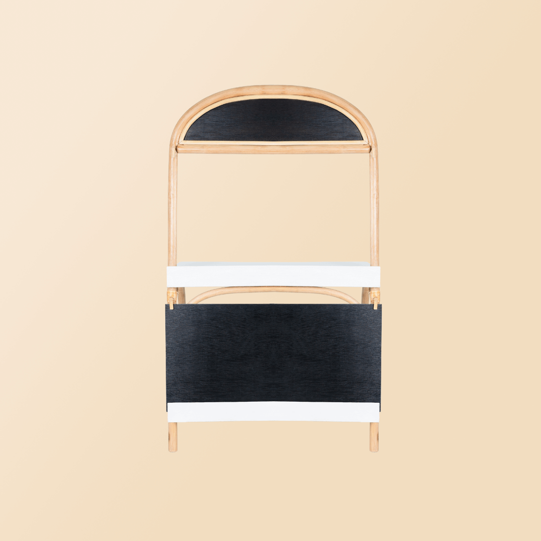 Back view of the 3-in-1 furniture by MOMIJI featuring the chalkboard surface.