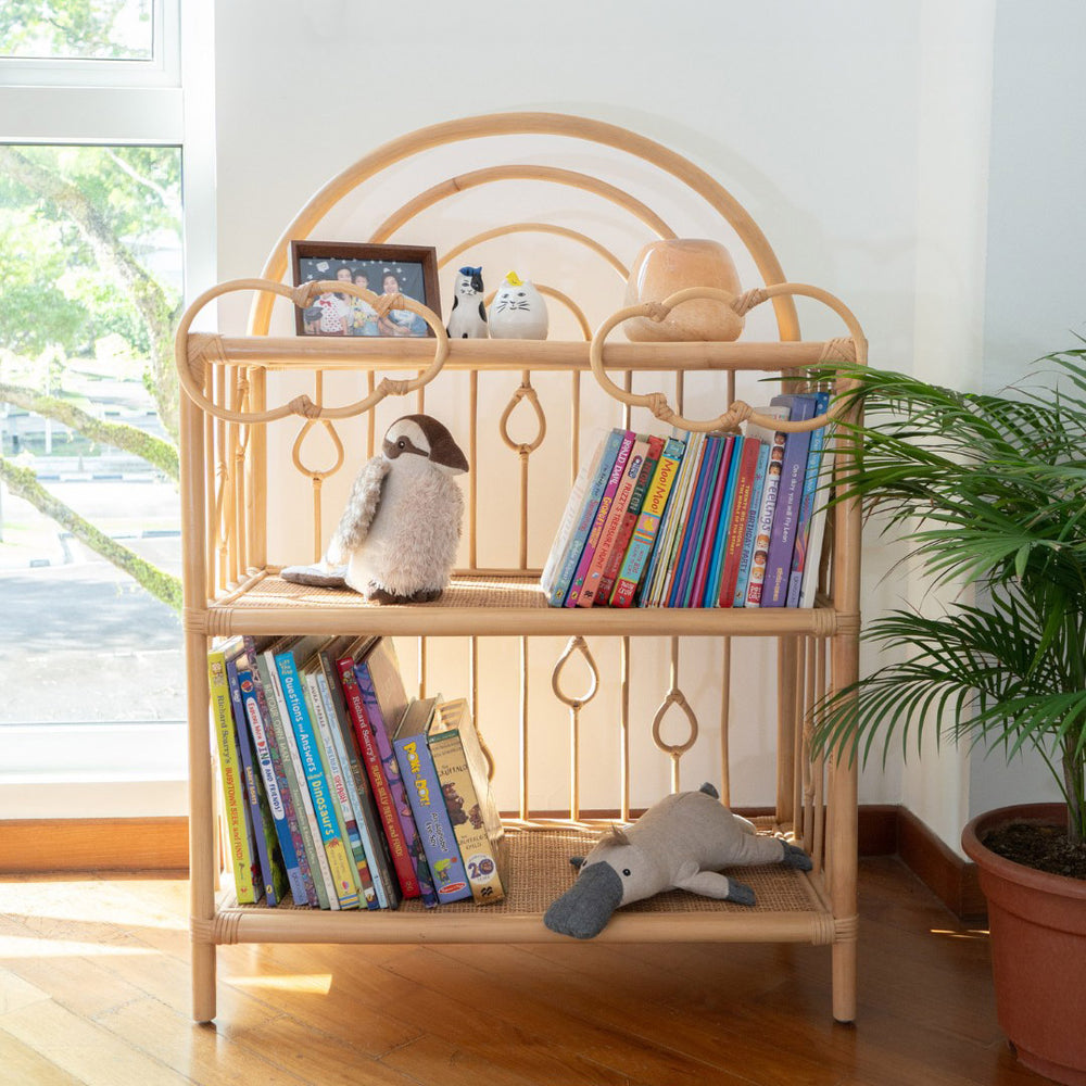 Rattan Shelves | After the Rain Shelf with Books & Toys | Momiji