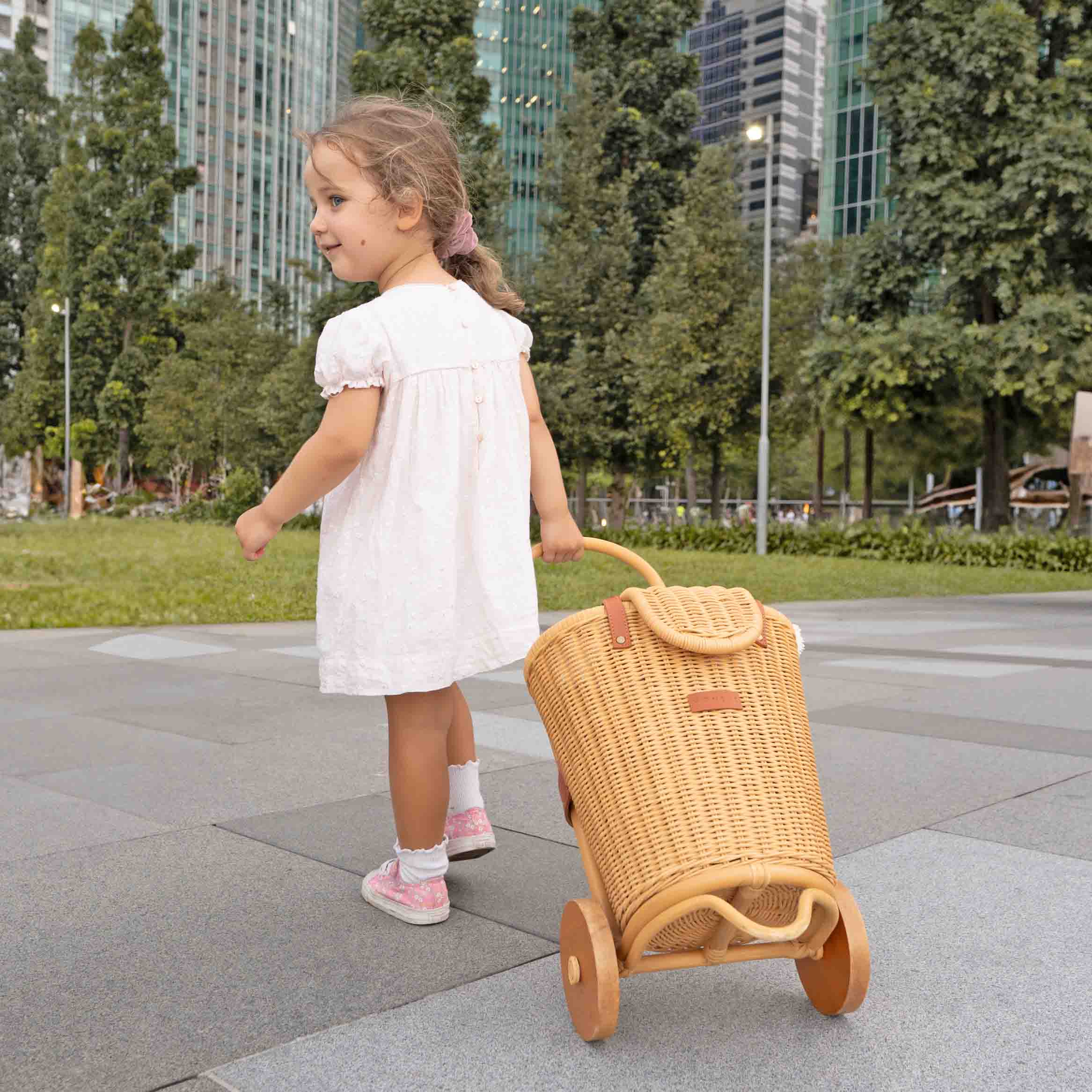 Eric Kids Shopping Trolley Luggy | Rattan | MOMIJI