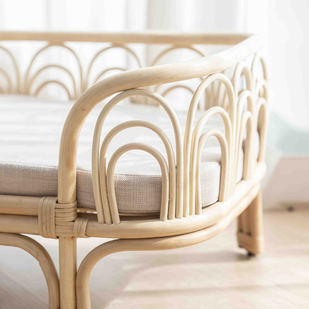 close up of rattan material of the Amber Pet Bed by Momiji