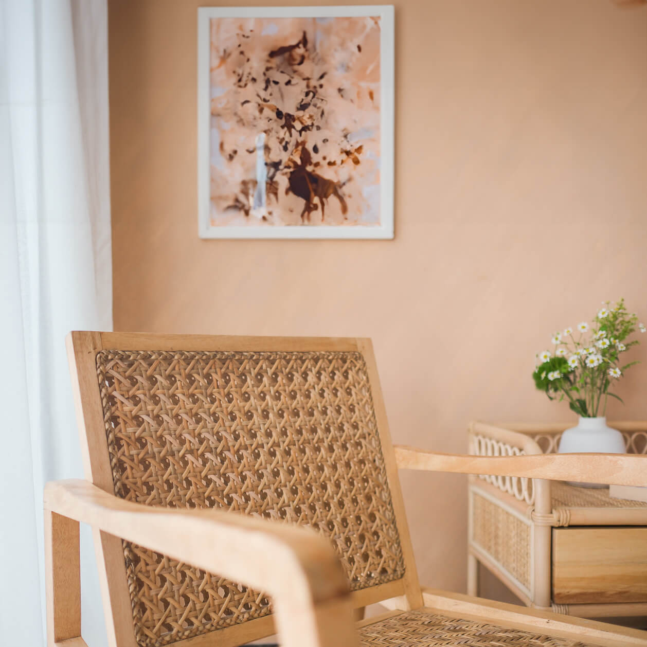 Close-up of the top section of the Anya Rocking Chair by MOMIJI.