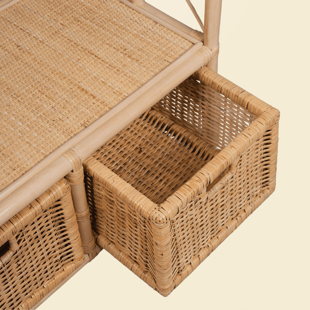 Rattan Clothing Rack |  Belle Kids Clothing Rack Rattan Drawers | Drawers Detail | MOMIJI