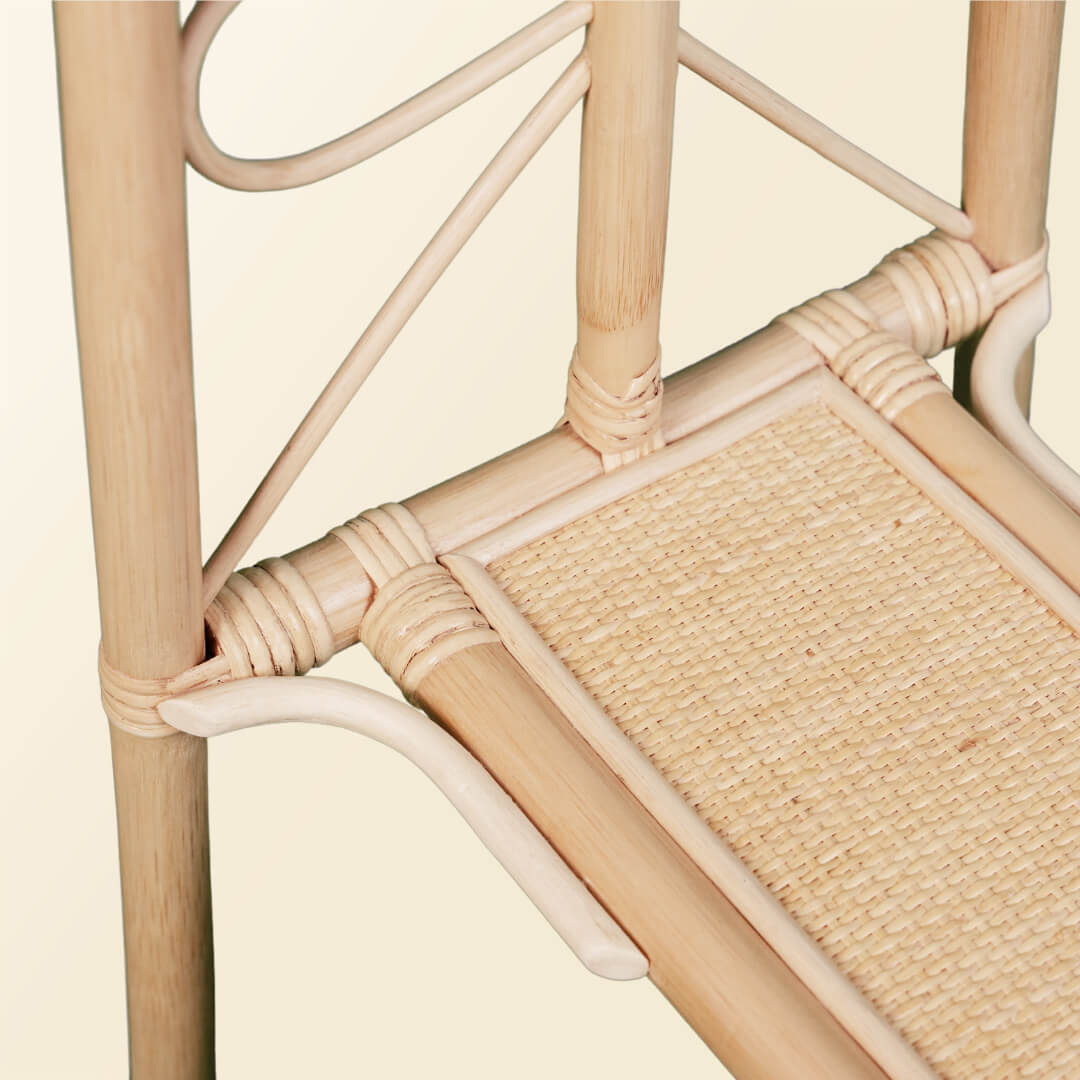 Close-up of the lower footrest detail of the Belle Kids Montessori Clothing Rack by MOMIJI.