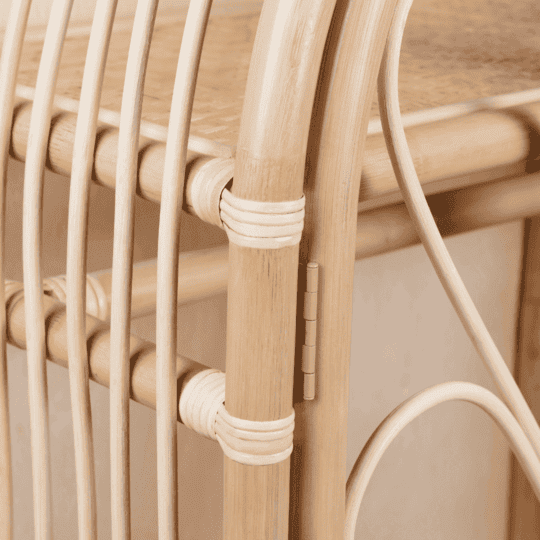 Close-up of the hinge detail on the Blossom Kids Wardrobe by MOMIJI.