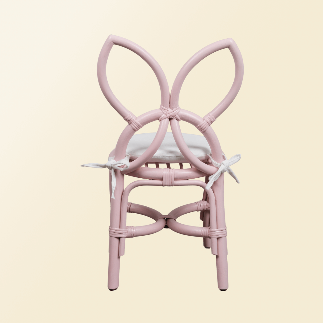 Back view of pink Kids Butterfly chair by MOMIJI.