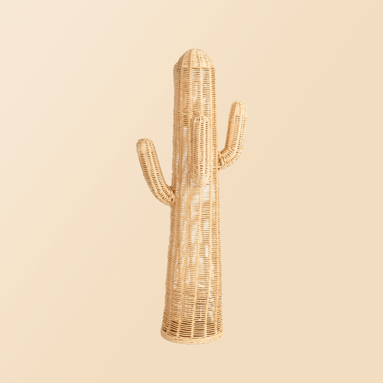 Back view of Cactus Kids Coat Light Stand – Natural by MOMIJI.