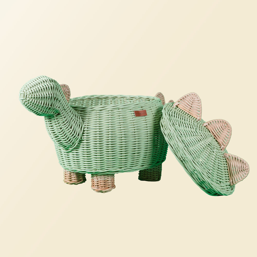 Dinosaur Storage Basket Mint Green - Large