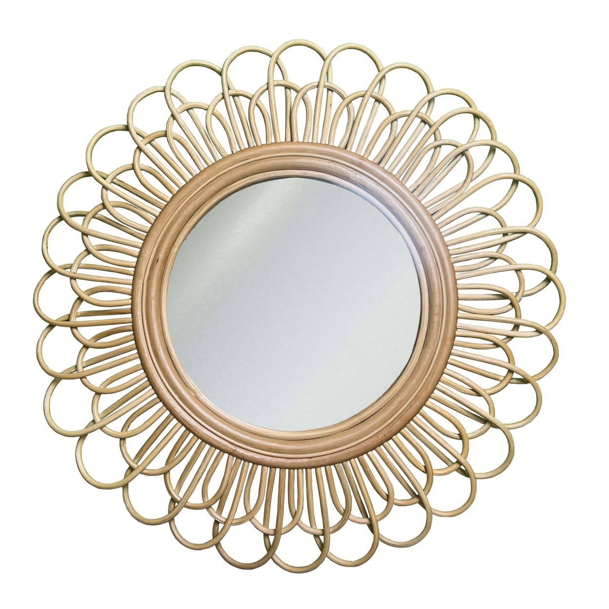 Front view of the Dahlia Round Mirror by MOMIJI in medium size.
