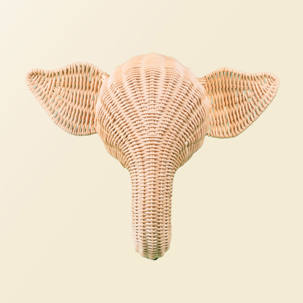 Rattan Wall Decor  | Elephant Animal Head Wall Art |  MOMIJI