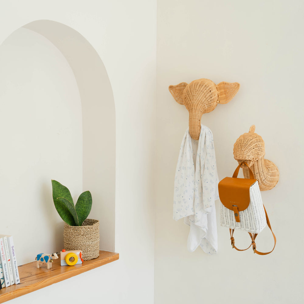 Elephant Rattan Wall Decor  | and Dinosaur Rattan Wall Decor | Wall Art | MOMIJI