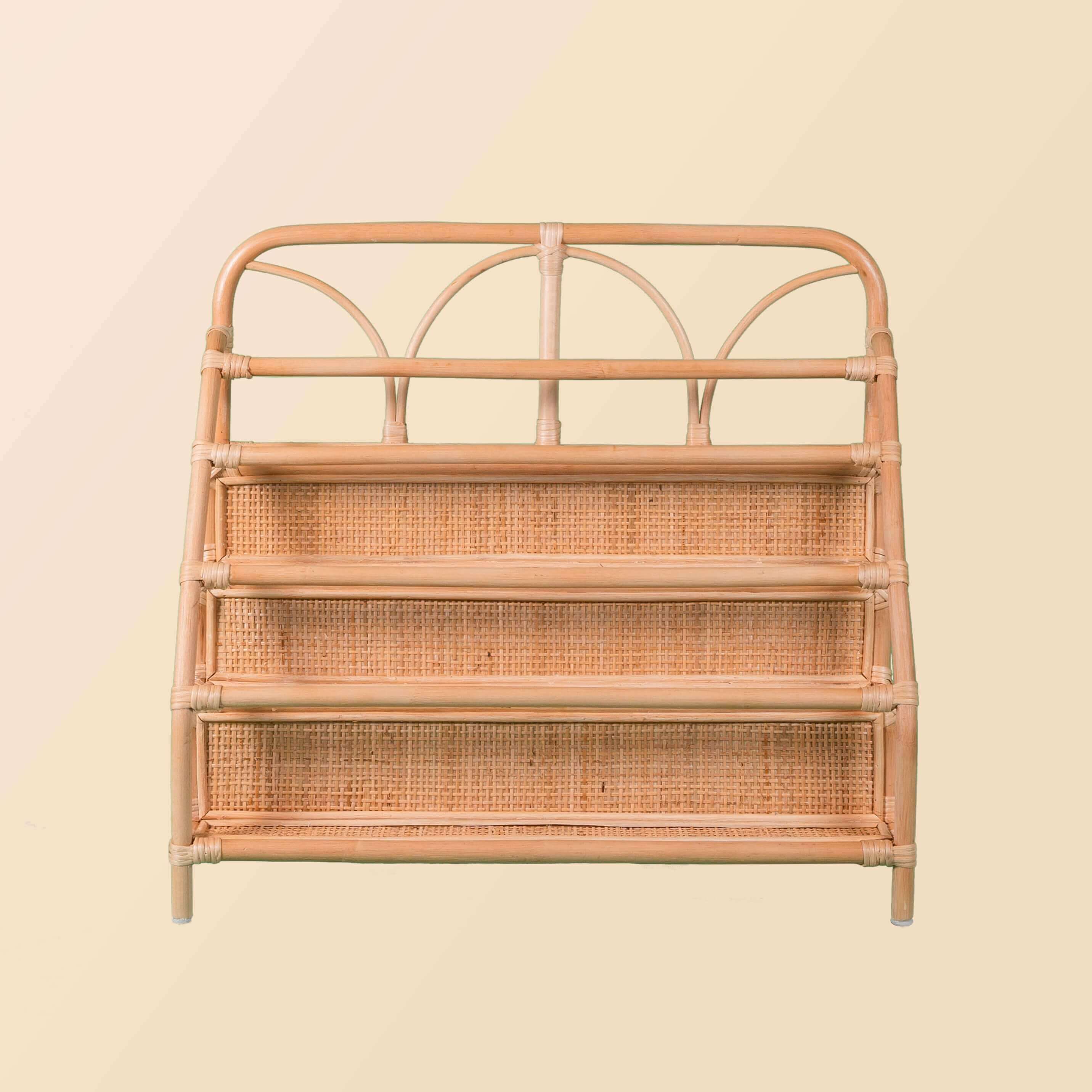 Front view of Elena Kids Montessori Bookshelf – Natural by MOMIJI