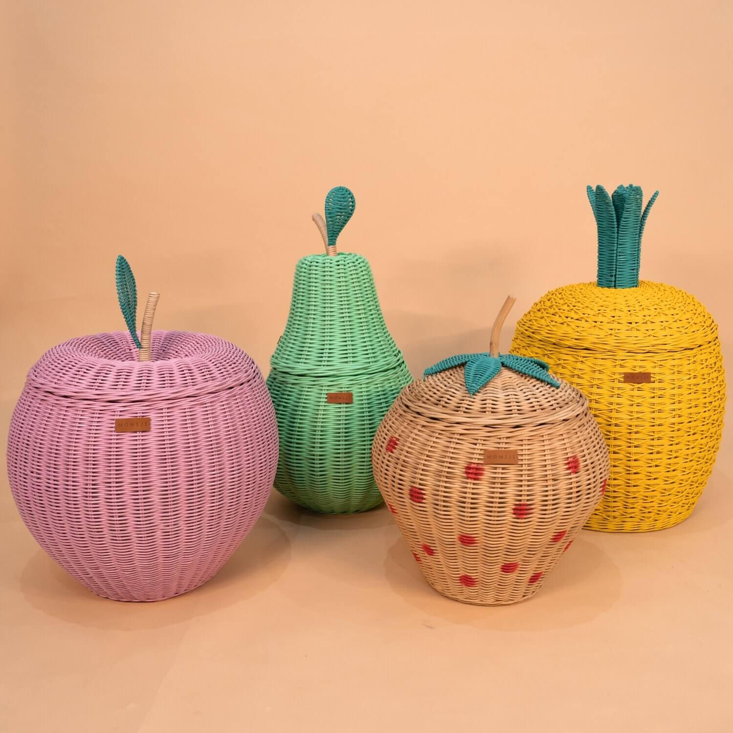 Fruit Shaped Rattan Storage Baskets by MOMIJI.