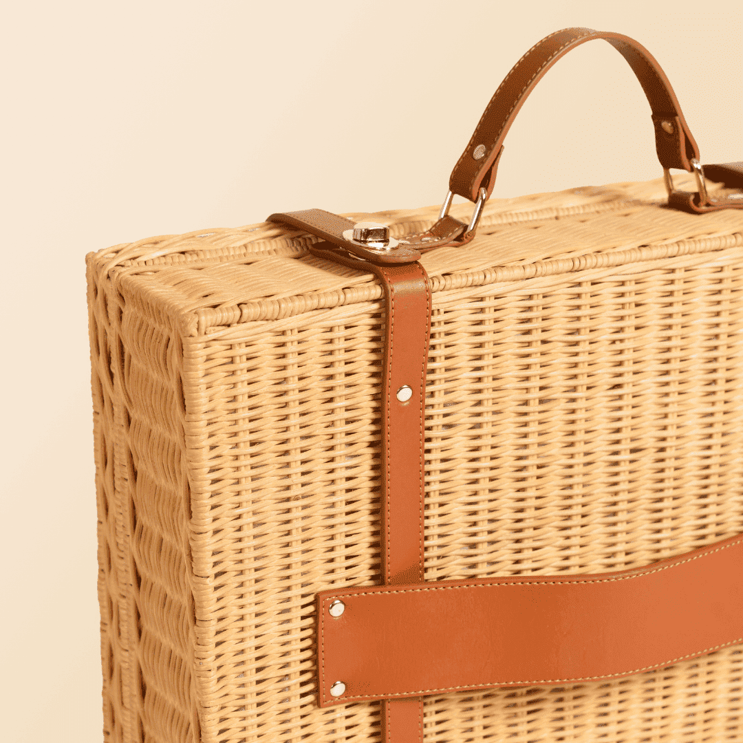 7/15のみREE  RATTAN COMBI BAG Natural Rattan Rectangular Bag - Crossbody Style – Makana Hut