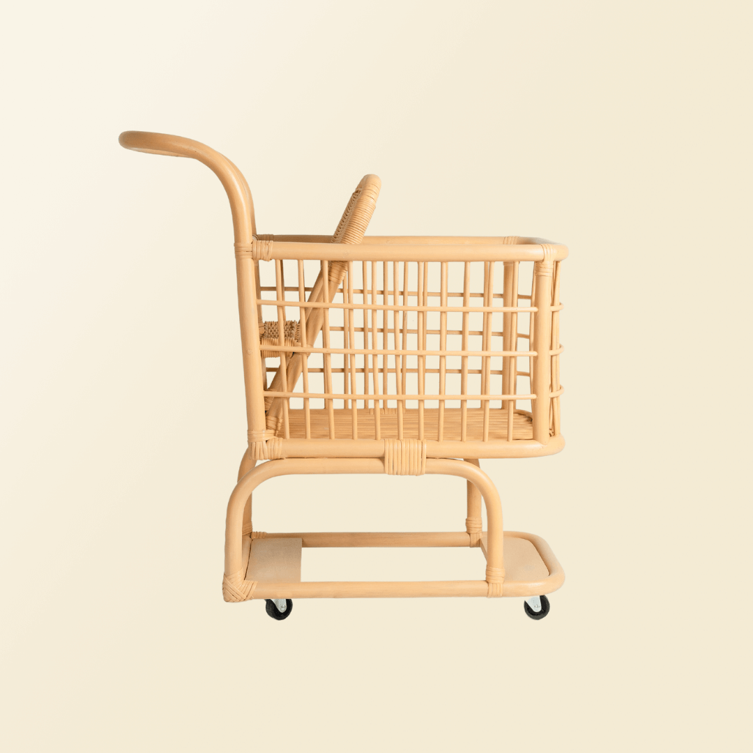 Side view of the Kids Shopping Cart by MOMIJI.