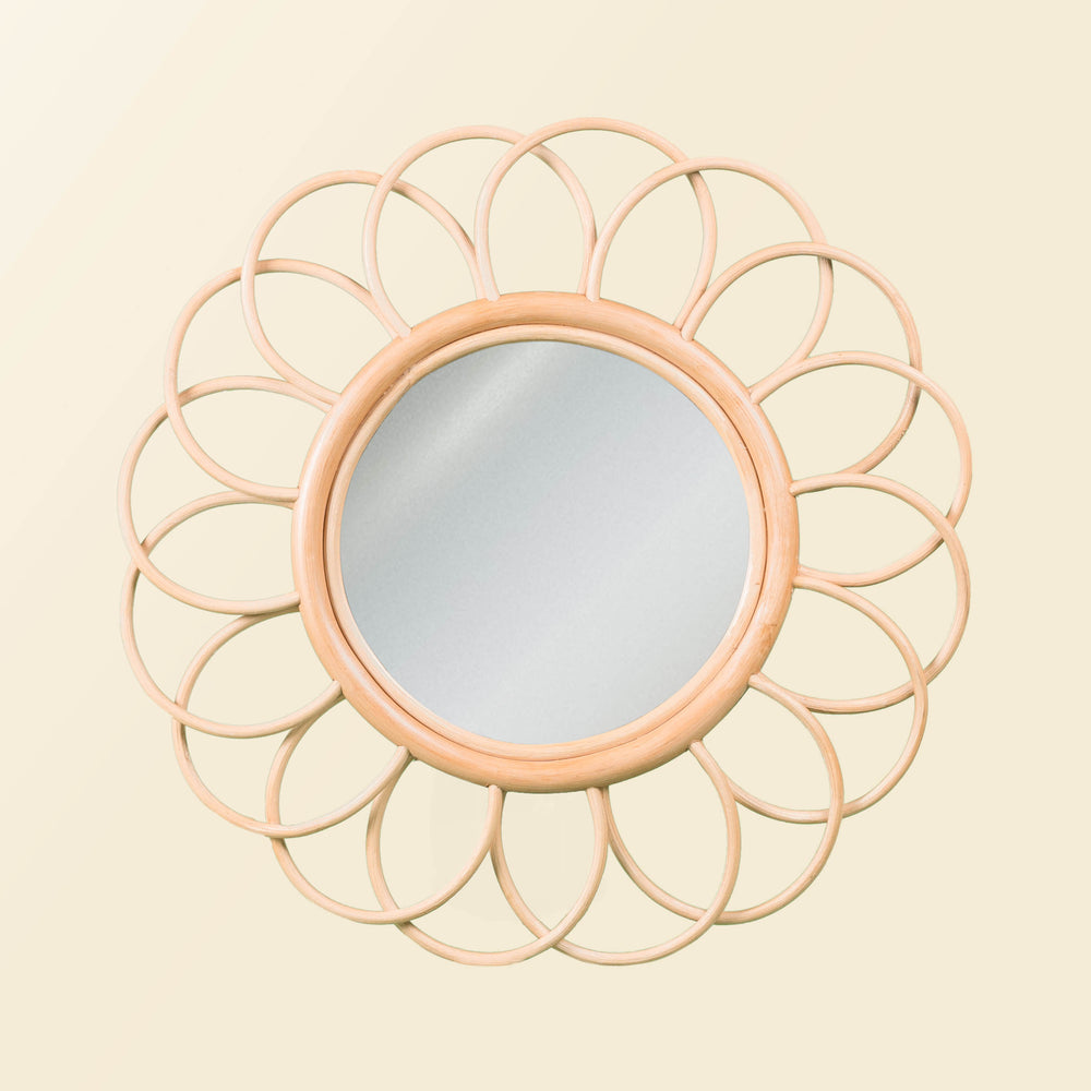 Dahlia Round MIrror | Rattan Mirror | Small | MOMIJI