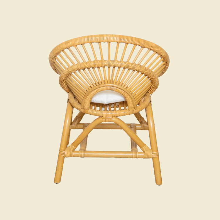 Rattan Chairs | Maya Kids Chair - Natural | Kids Wicker Chair | Back View with removeable cushion| MOMIJI 