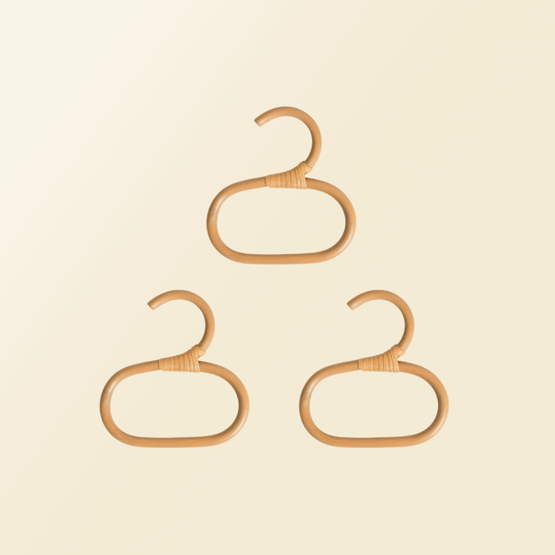 A set of  Mini Doll Rattan Hanger by MOMIJI