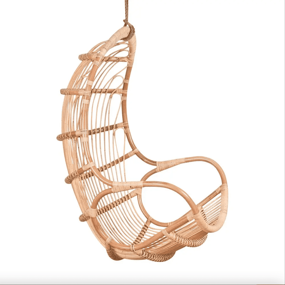 Side view of the Nest Hanging Chair by MOMIJI.