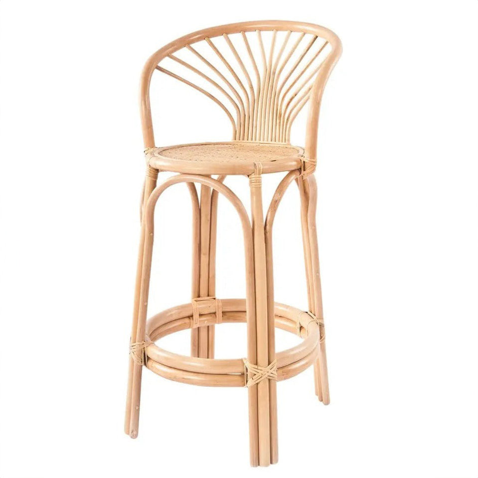 Front view of the Palm Bar Stool by MOMIJI, showing the full stool design.