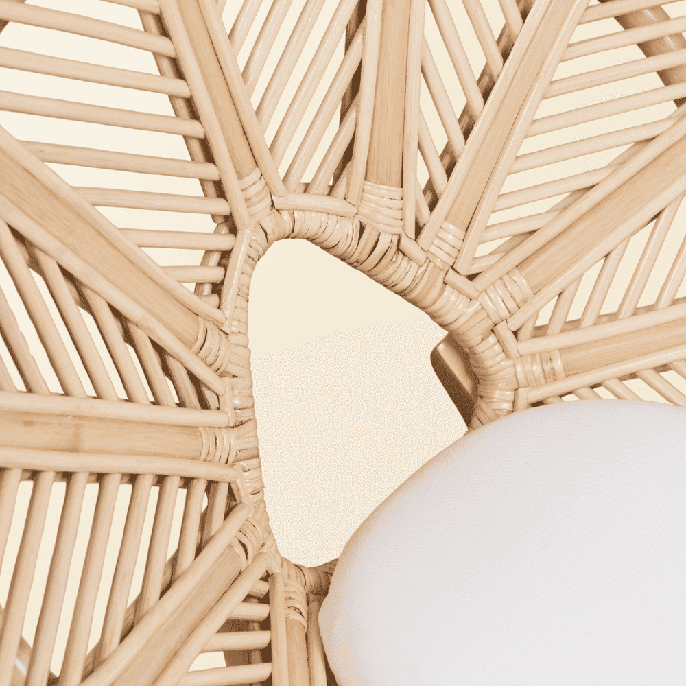 Close-up of the backrest detail of the Petal Kids Chair by MOMIJI.