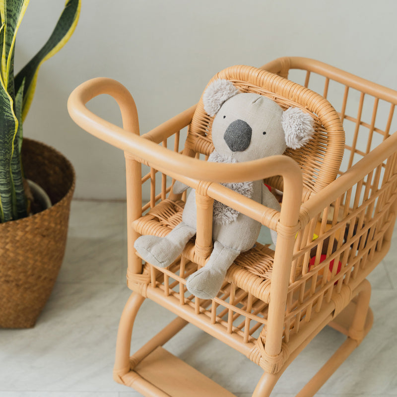 Kids Rattan Shopping Cart | Doll in Shopping Cart | Kids Toys | MOMIJI