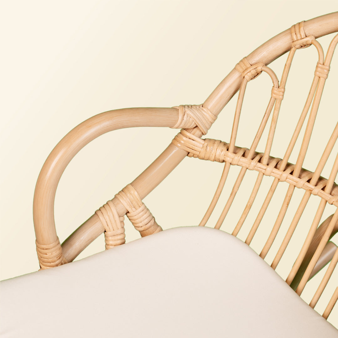 Close-up of the armrest detail of the Twinkle Kids Rocking Chair by MOMIJI.