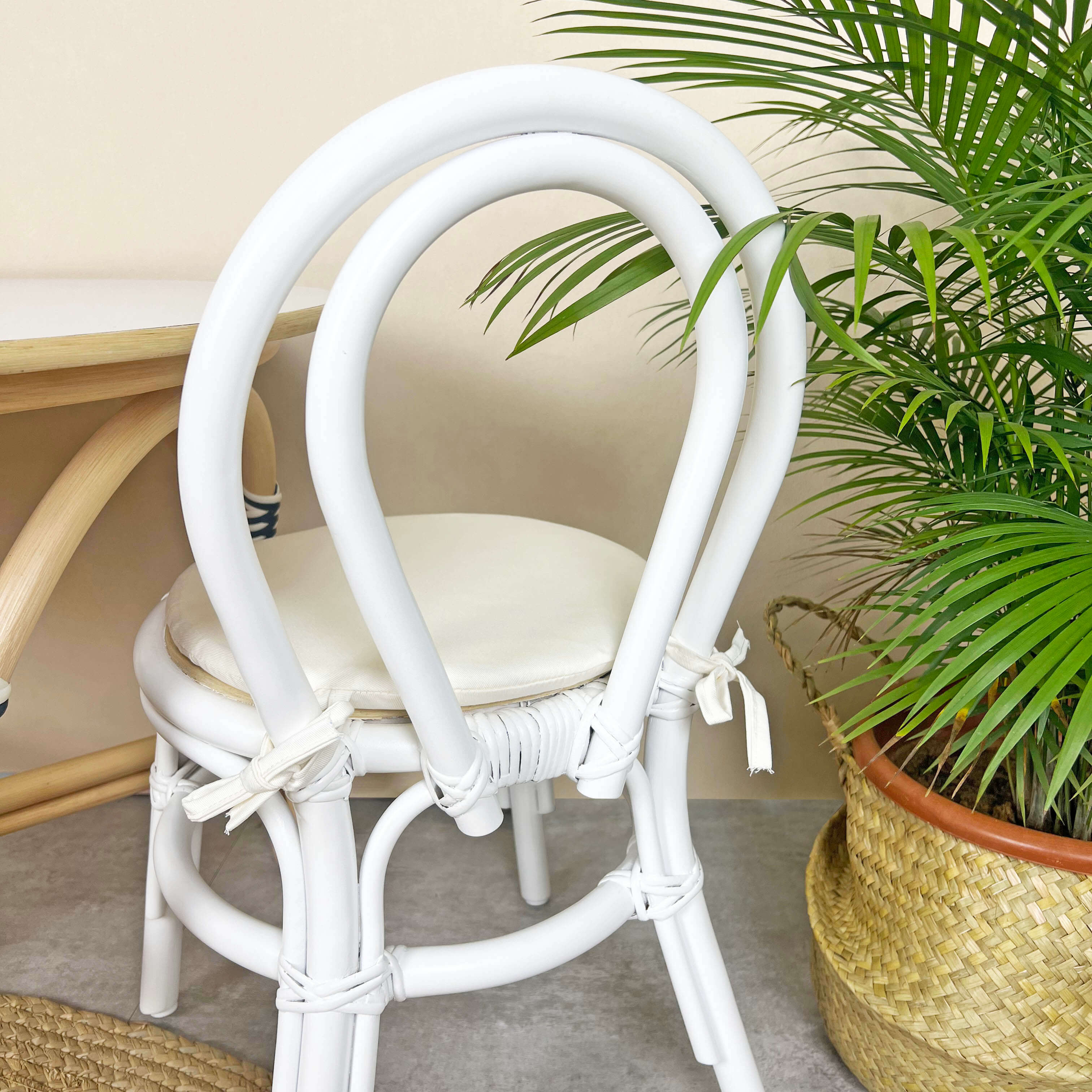 Rattan Chair | Aulia Kids Chair - White | with Cushion |  MOMIJI