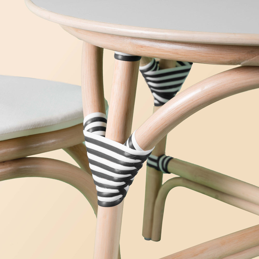 Rattan Table and Chairs | Aulia Kids Table - Large and Childs Wicker Chair | Close up | MOMIJI
