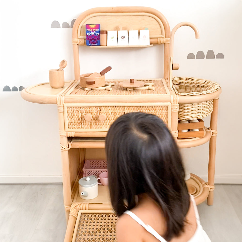 Dreamer Play Kitchen | Kids Play Kitchen | Rattan | MOMIJI