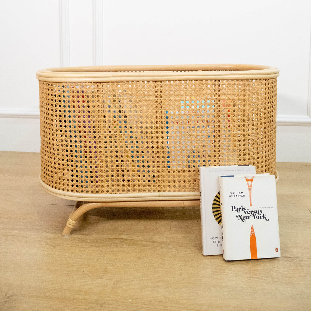 Isle Wicker Plant Stand | Rattan Plant Stand | Magazines Inside | MOMIJI