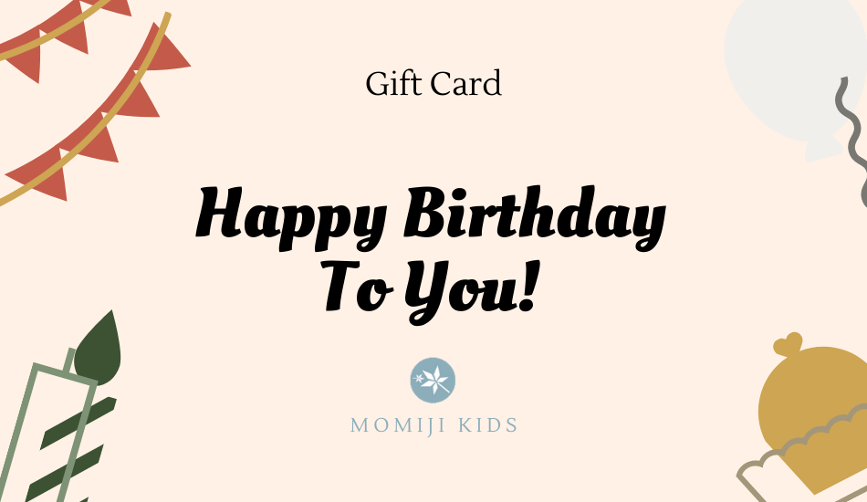MOMIJI birthday gift card with a cheerful celebratory design.