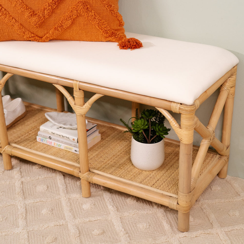 Palma Rattan Bench | Entryway Shoe Storage Bench | Lifestyle | MOMIJI